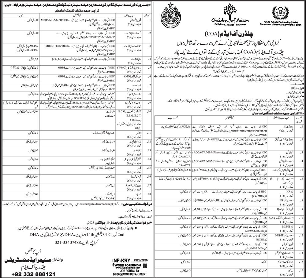 Administrator Jobs in Children of Adam Karachi